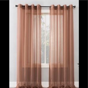 Two Panels-  Emily Sheer Voile Grommet Top Curtain Panel - No. 918